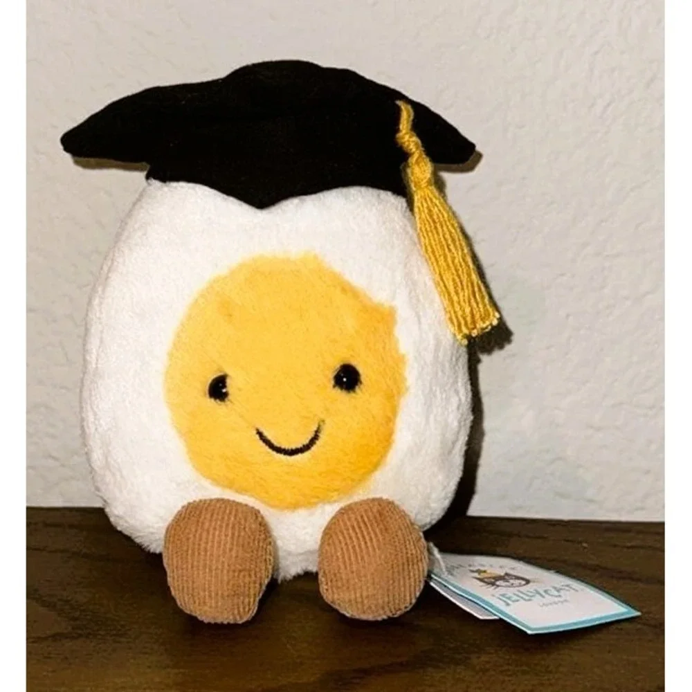Jellycat Amuseables Boiled Egg Graduation Stuffed Graduate  Plush 100% AUTHENTIC